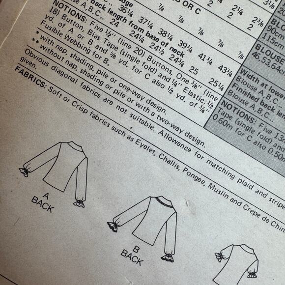 Butterick 6113 Marie Osmond Sewing Pattern Blouse Top Size 10,12,14 c.1970s - Picture 4 of 5